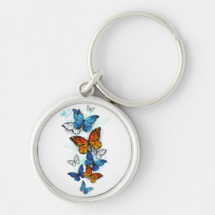 Porte-clés Papillons volants Morpho et Monarch