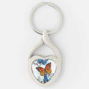 Porte-clés Papillons volants Morpho et Monarch