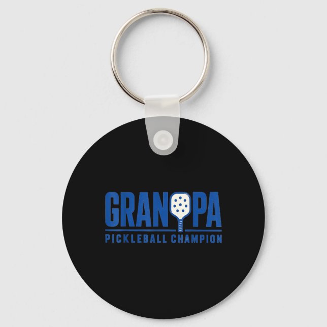 Porte-clés Papy joueur de pickleball style sport (Recto)