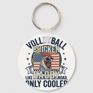 Porte-clés Papy volley-ball Design de t-shirt vintage drôle_1