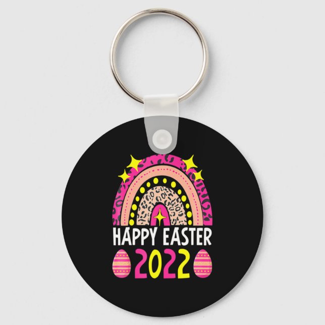 Porte-clés Pâques 2022 arc-en-ciel mignon joyeuses Pâques 202 (Recto)