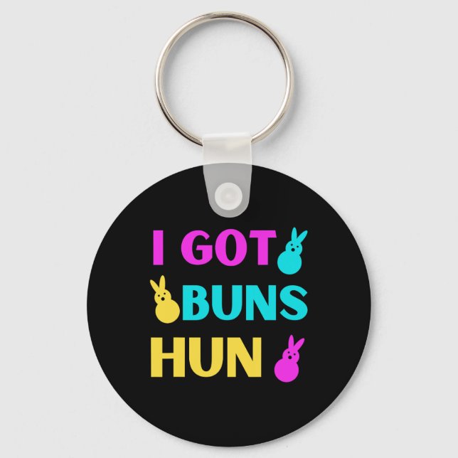 Porte-clés Pâques Drôle - J'Ai Des Buns Marshmallow Candy Bun (Recto)