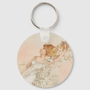 Porte-clés "Pâques" - Impression vintage, L. Prang & Co.
