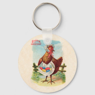 Porte-clés Pâques Poulet De La Ferme Cute Oeufs Antiques