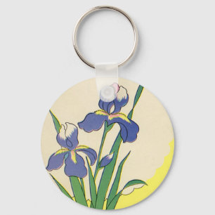 Porte-clés Pâques vintages, Jardin Violet Fleurs Iris