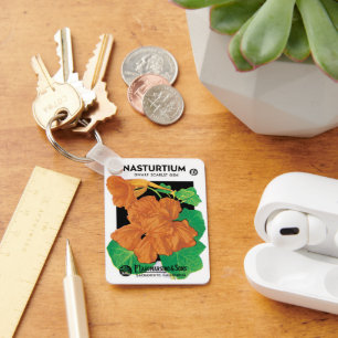 Porte-clés Paquet de semences vintage Art Étiquette, Fleurs d