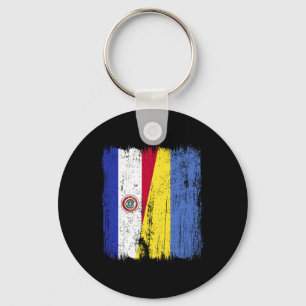 Porte-clés Paraguay Ukraine Drapeau à moitié Paraguayen Ukrai