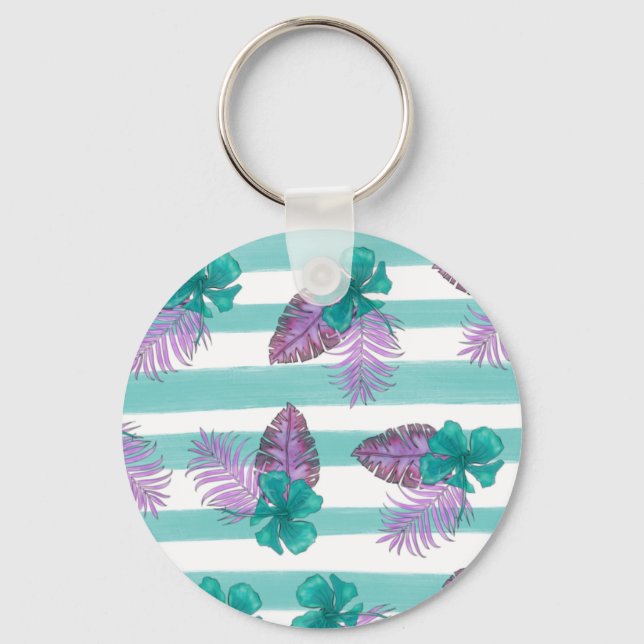 Porte-clés Parapluie floral tropical (Recto)