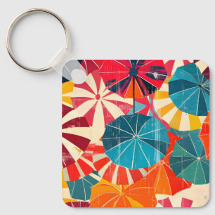 Porte-clés Parapluie Rétro Jour de Pluie Pop Art