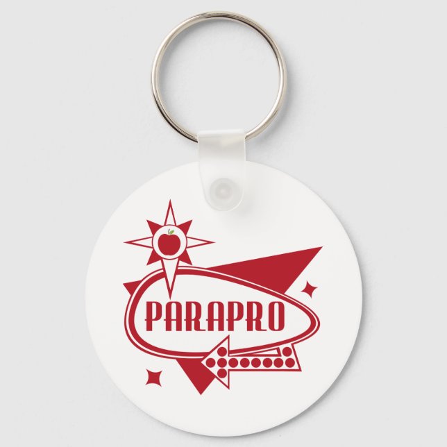 Porte-clés Parapro - Panneau rouge rétro 60's inspiré (Recto)