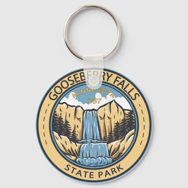 Porte-clés Parc d'état de Gooseberry Falls Minnesota Badge (Recto)