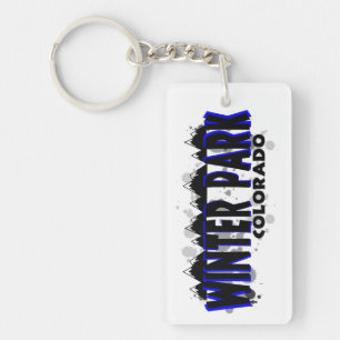 Porte-clés Parc d'hiver Colorado peinture bleu splats porte -