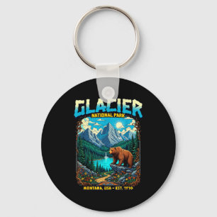 Porte-clés Parc national de Glacier Montana États-Unis Rétro