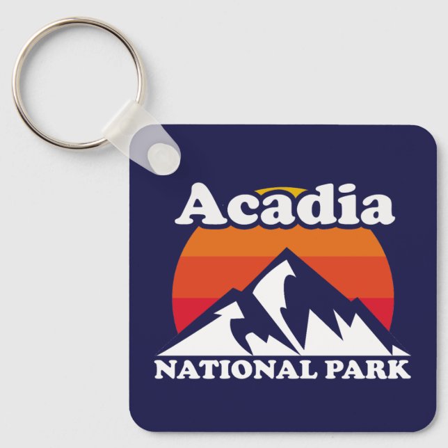 Porte-clés Parc national de l'Acadie vintage (Recto)