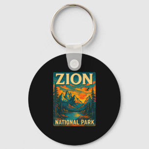 Porte-clés Parc national de Zion voyage extérieur vintage