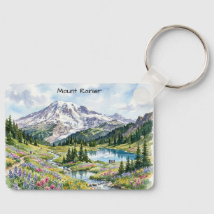 Porte-clés Parc national du mont Rainier Art Aquarelle