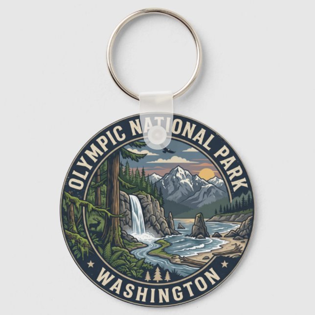 Porte-clés Parc national olympique Washington | Vi (Verso)