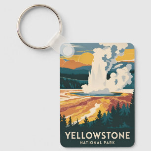 Porte-clés Parc national Vintage voyage Yellowstone Pittoresq
