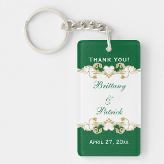 Porte-clés Parchemins Vert Blanc Or, Shamrock Favoriser Porte
