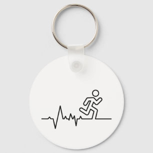 Porte-clés Parcours de chevaux, de triathlon ou de marathon s