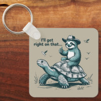 Paresseux à Cheval sur une Tortue Humour Je M'y Me