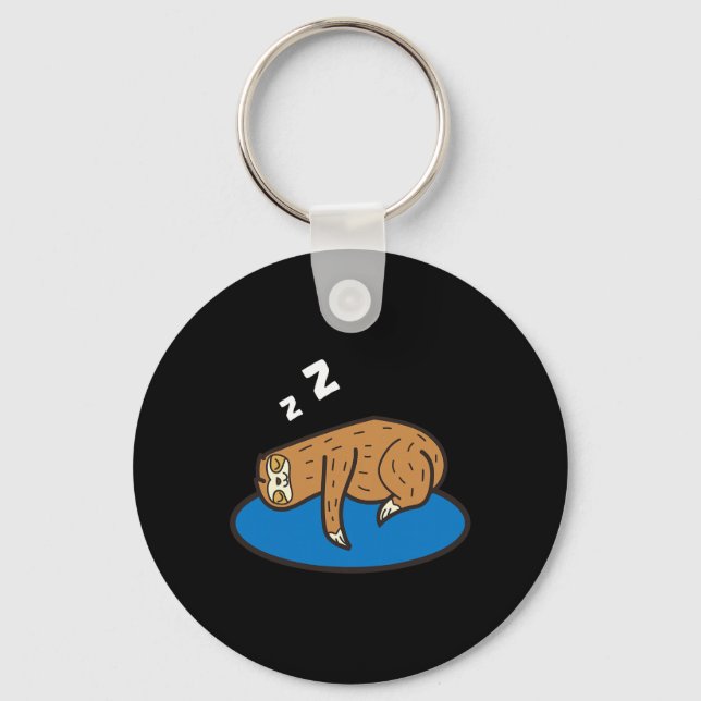 Porte-clés Paresseux dormant sur du disc golf  (Recto)