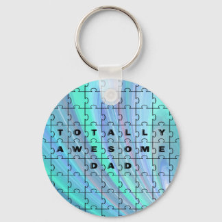Porte-clés Parfait Puzzle de papa bleu