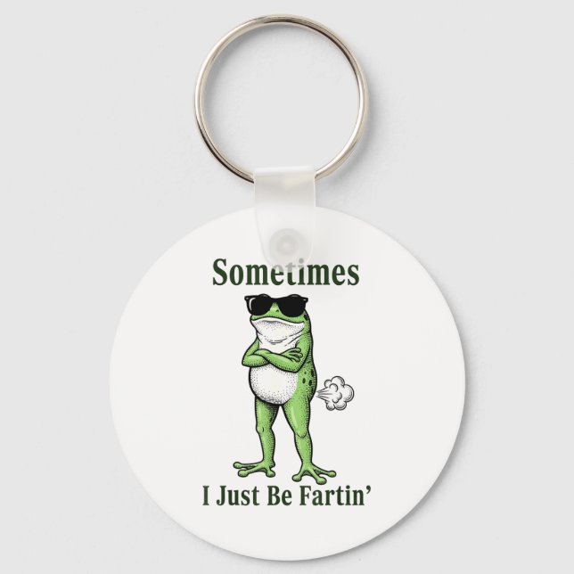 Porte-clés Parfois je suis juste drôle de grenouille pétarade (Recto)