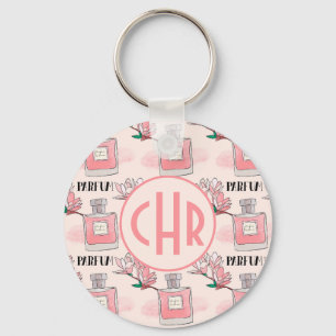 Porte-clés Parfums roses mignons Parfum Floral Monogram