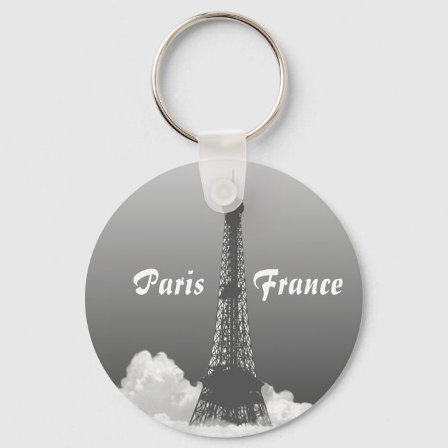 Porte-clés Paris Eiffel Tower Floats in Cloud Keyring (Recto)