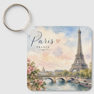 Porte-clés Paris France Tour Eiffel rivière seine