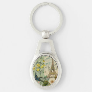 Porte-clés Paris France Voyage Vintage Art Antique Peinture