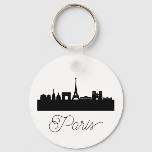 Porte-clés Paris moderne, France City   Ligne Skyline stylisé