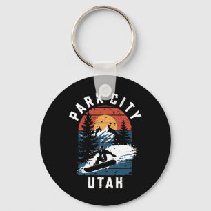 Porte-clés Park City Utah Snowboard Vintage Snowboard Moun