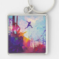 Parkour Urban Free Runring Keyring
