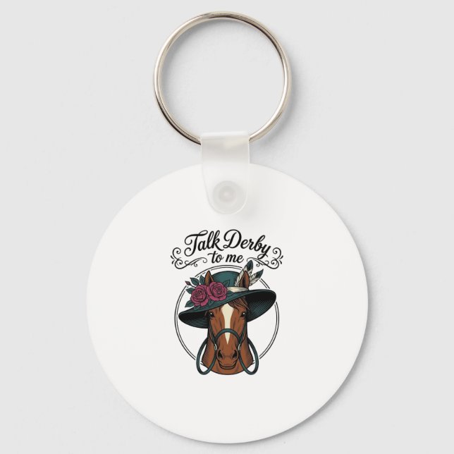 Porte-clés Parle Derby à Moi Design de Chapeau de Cheval Vint (Recto)