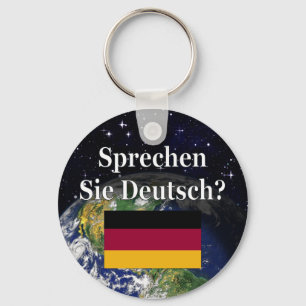 Porte-clés Parles-tu allemand ? en allemand. Drapeau et Terre