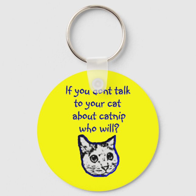 Porte-clés Parlez à votre chat de catnip (Recto)