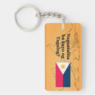 Porte-clés Parlez-vous le tagalog ? en tagalog. Indicateur