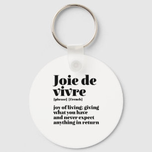 Porte-clés Parole française inspirante Joie de la vie Joie Vi