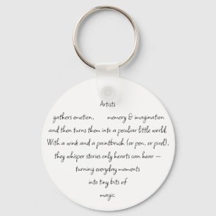 Porte-clés Paroles de cœur expliquant et Artiste Whimsical Ar