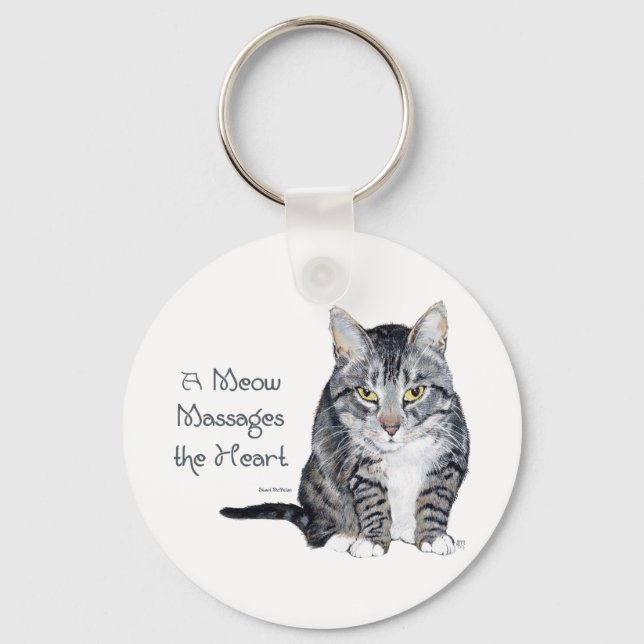 Porte-clés Paroles de sagesse de chat - Miaou (Recto)