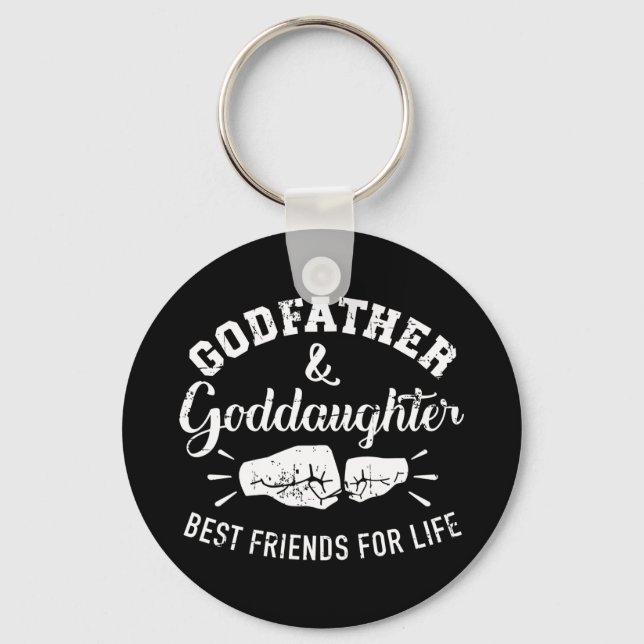 Porte-clés Parrain et petite fille amis à vie (Recto)