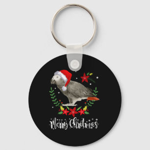 Porte-clés Parrot gris africain de Noël