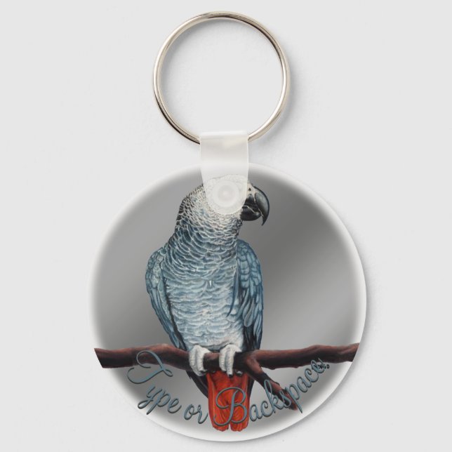 Porte-clés Parrot Keychain Personalized African Grey Keychain (Recto)