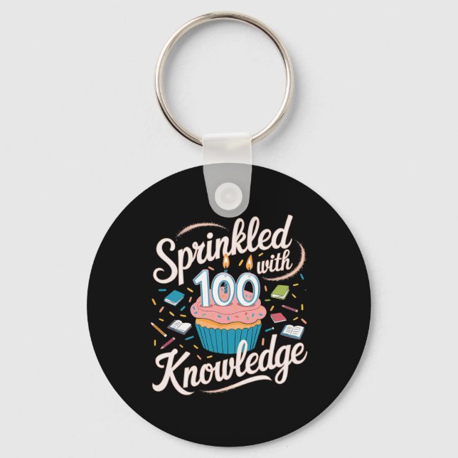 Porte-clés Parsemé De 100 Jours De Savoir Cupcake Schoo (Recto)
