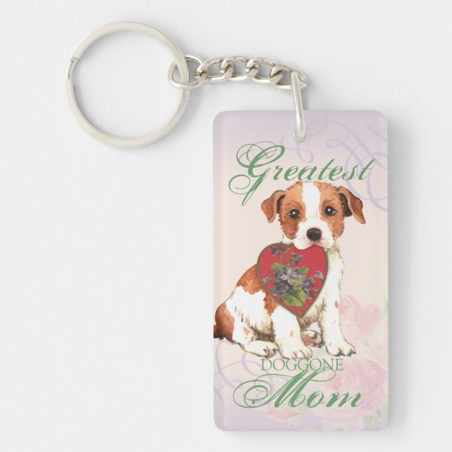 Porte-clés Parson Russell Terrier Heart Mom (Devant)