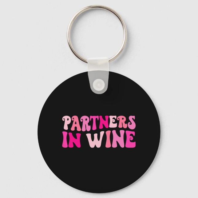 Porte-clés Partenaires de boisson de vin fête de Bachelorette (Recto)