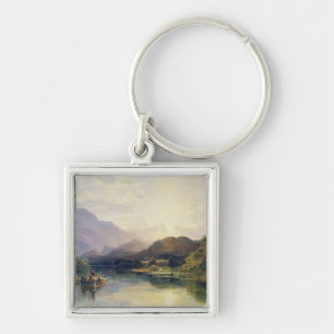 Porte-clés Partie de pêche au loch Achray, avec une vue de