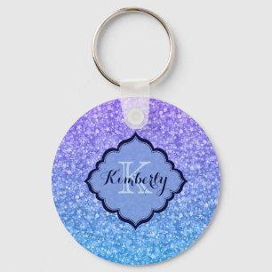 Porte-clés Parties scintillant Bleu Et Violet Dégradé